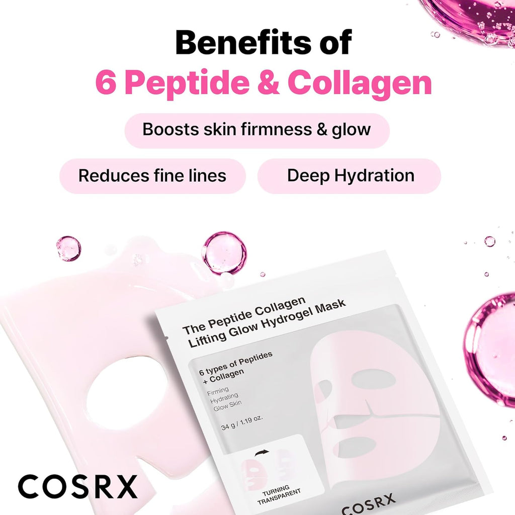 COSRX The Peptide Collagen Lifting Glow Hydrogel Mask (3ea)