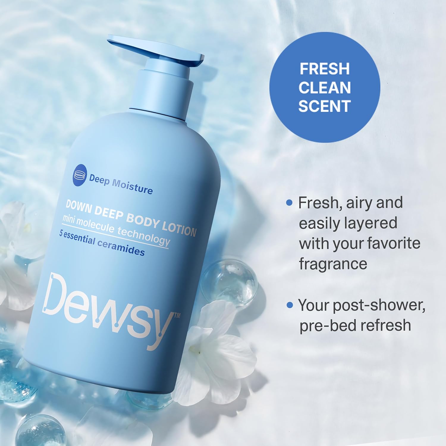 Dewsy Down Deep Body Lotion Mini Molecule Technology 473 ml / 16 oz