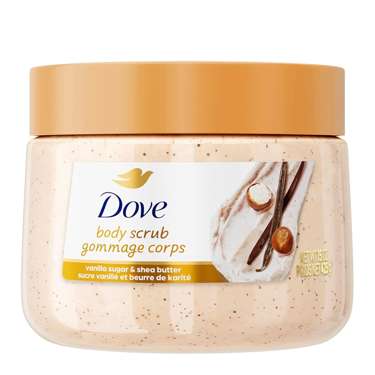 Dove Vanilla Sugar & Shea Butter Body Scrub 425 g / 15 oz