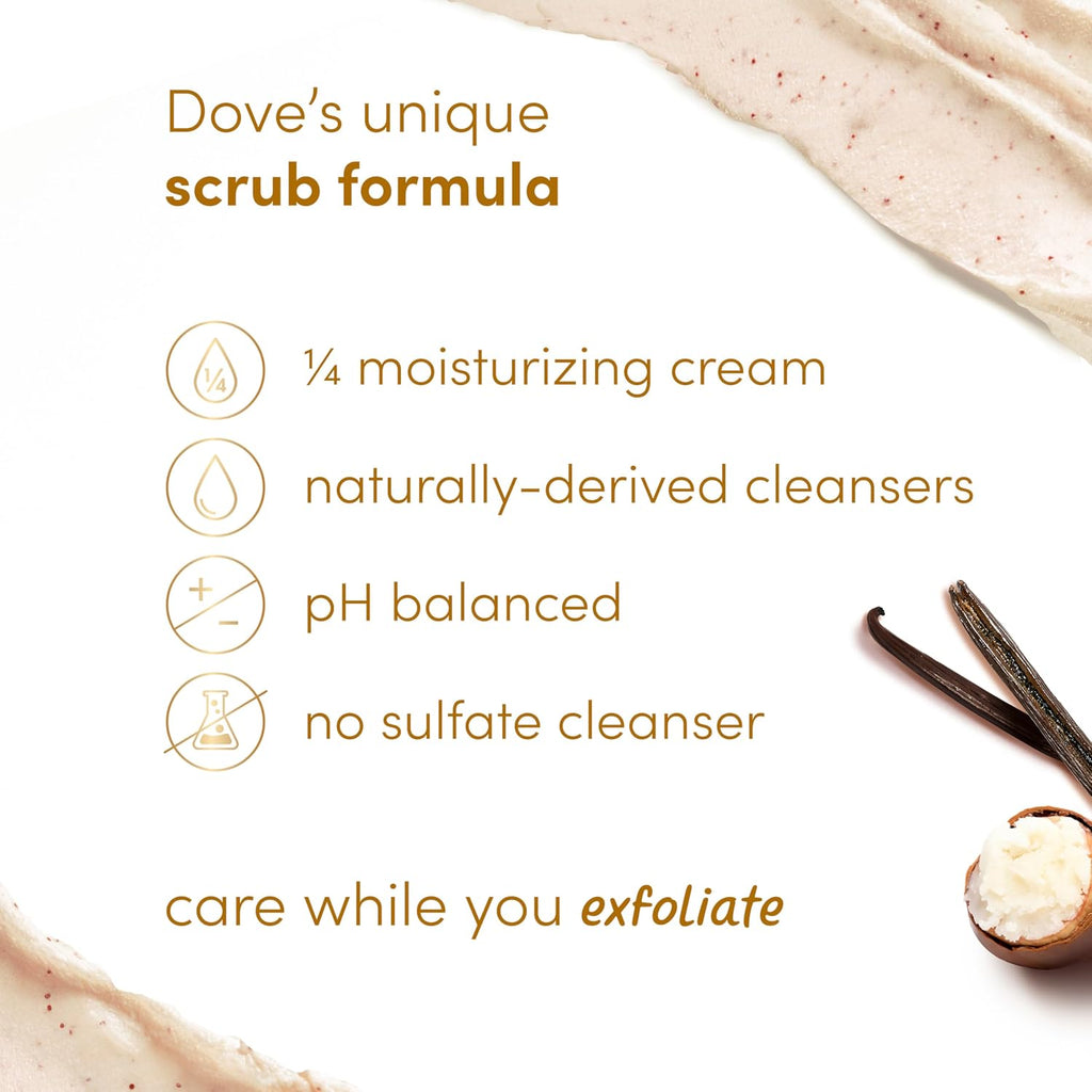 Dove Vanilla Sugar & Shea Butter Body Scrub 425 g / 15 oz