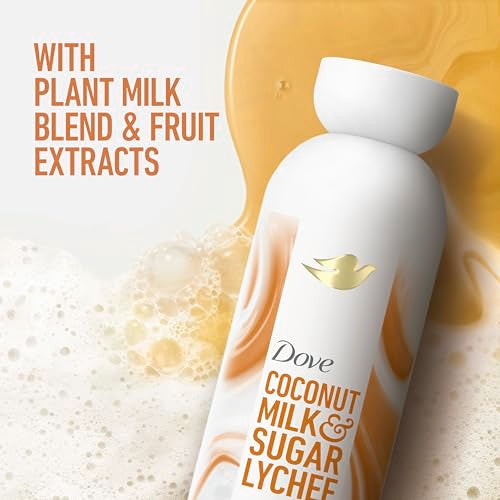 Dove Plant Milk Cleansing Body Wash Coconut Milk & Sugar Lychee 17.5 oz