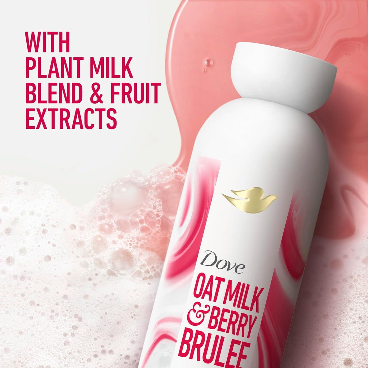 Dove Plant Milk Cleansing Body Wash Oat Milk & Berry Brulee 17.5 oz