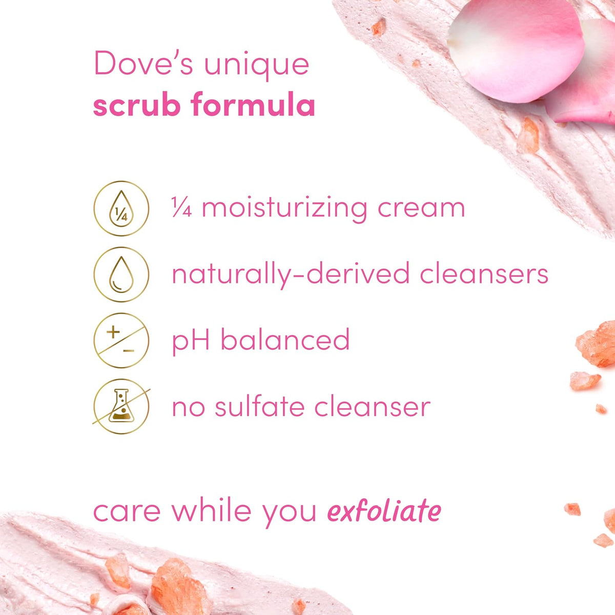 Dove Himalayan Salt & Rose Oil Body Scrub 425 g / 15 oz