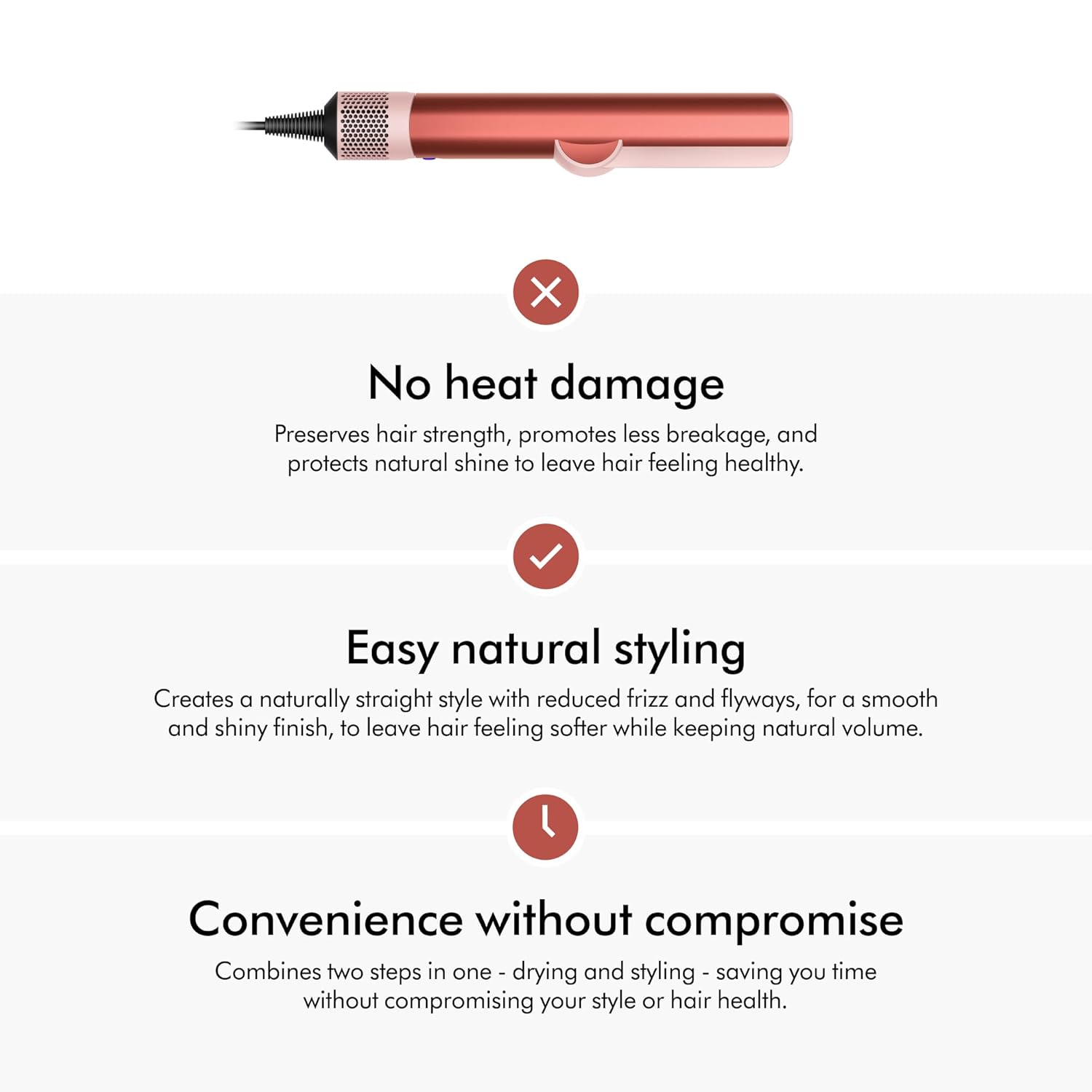 Dyson Airstrait Hair Straightener Strawberry Bronze and Blush Pink