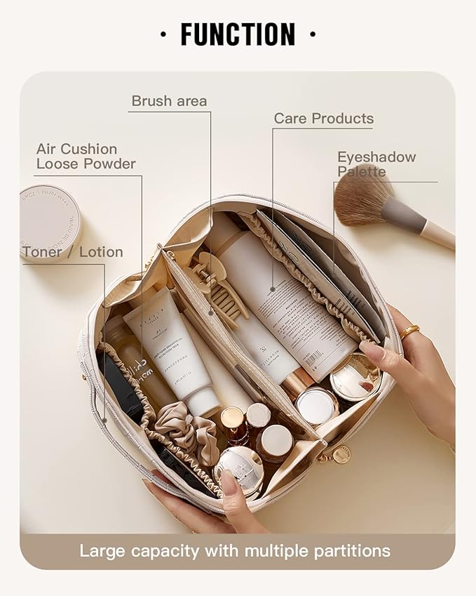 Eachy Travel Makeup & Cosmetics Bag | BA White Medium