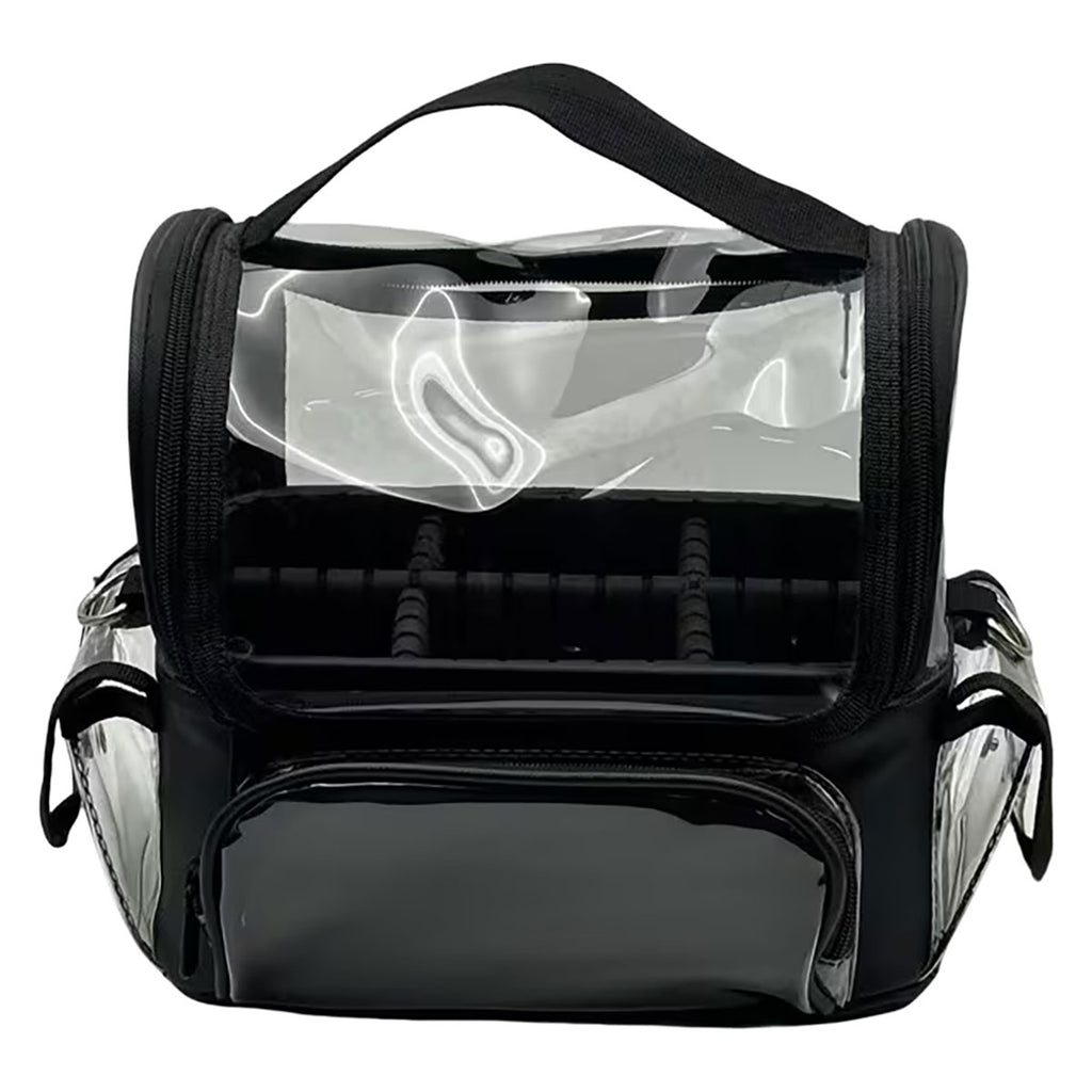 Easy Life Clear Plastic Large Cosmetic Travel Bag | Black