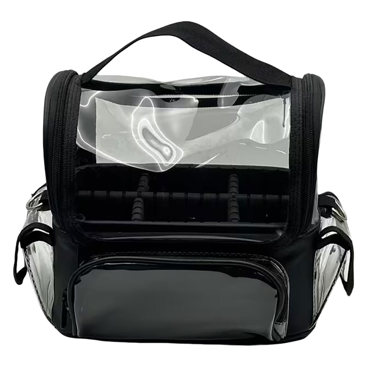Easy Life Clear Plastic Large Cosmetic Travel Bag | Black