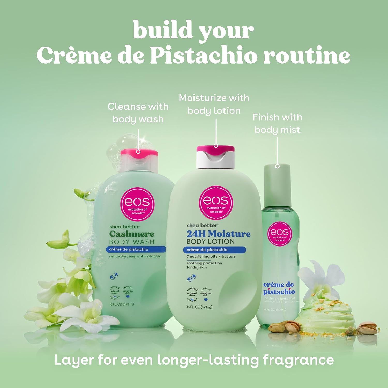 eos Cashmere Body Mist 177 ml / 6 oz | Crème de Pistachio