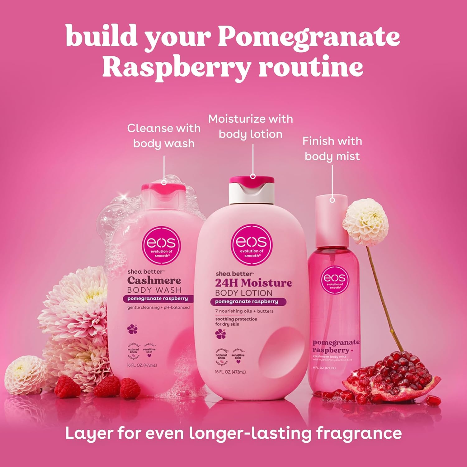 eos Cashmere Body Mist 177 ml / 6 oz | Pomegranate Raspberry