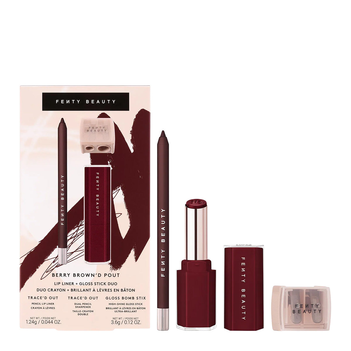 Fenty Beauty by Rihanna Berry Brown'd Pout Lip Liner + Gloss Stick Duo
