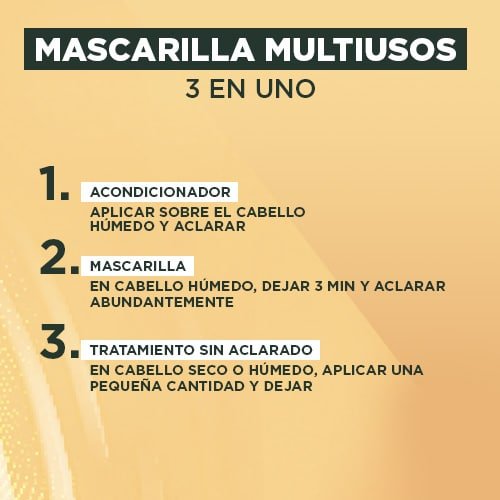 Garnier Fructis Hair Food Manteca de Cacao Mascarilla Intensiva 3 en 1 Reparadora de Rizos 390 ml