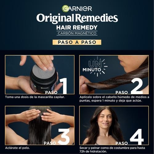 Garnier Original Remedies Mascarilla Carbón Magnético & Aceite de Semilla Negra 340 ml