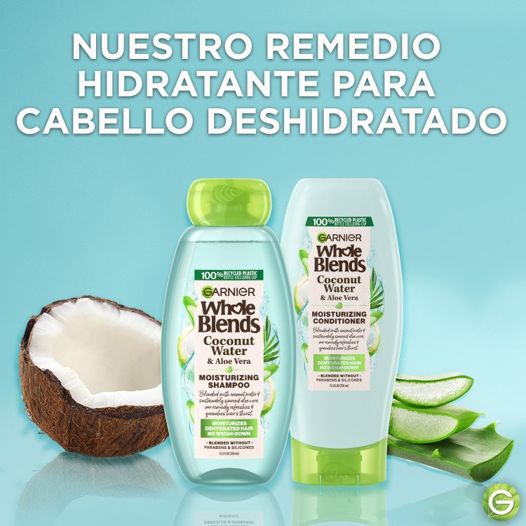 Garnier Whole Blends Coconut Water & Aloe Vera Moisturizing Shampoo 370 ml / 12.5 oz