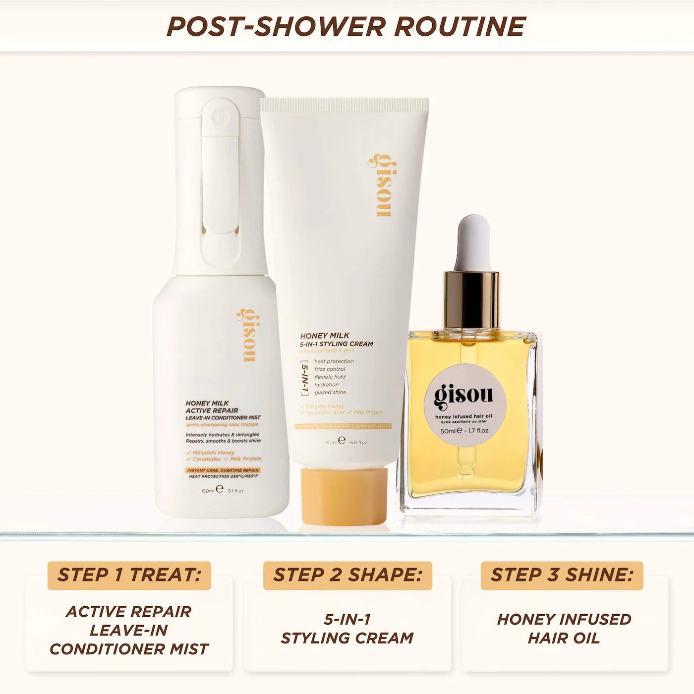 Gisou Honey Milk Active Repair Leave In Conditioner Mist