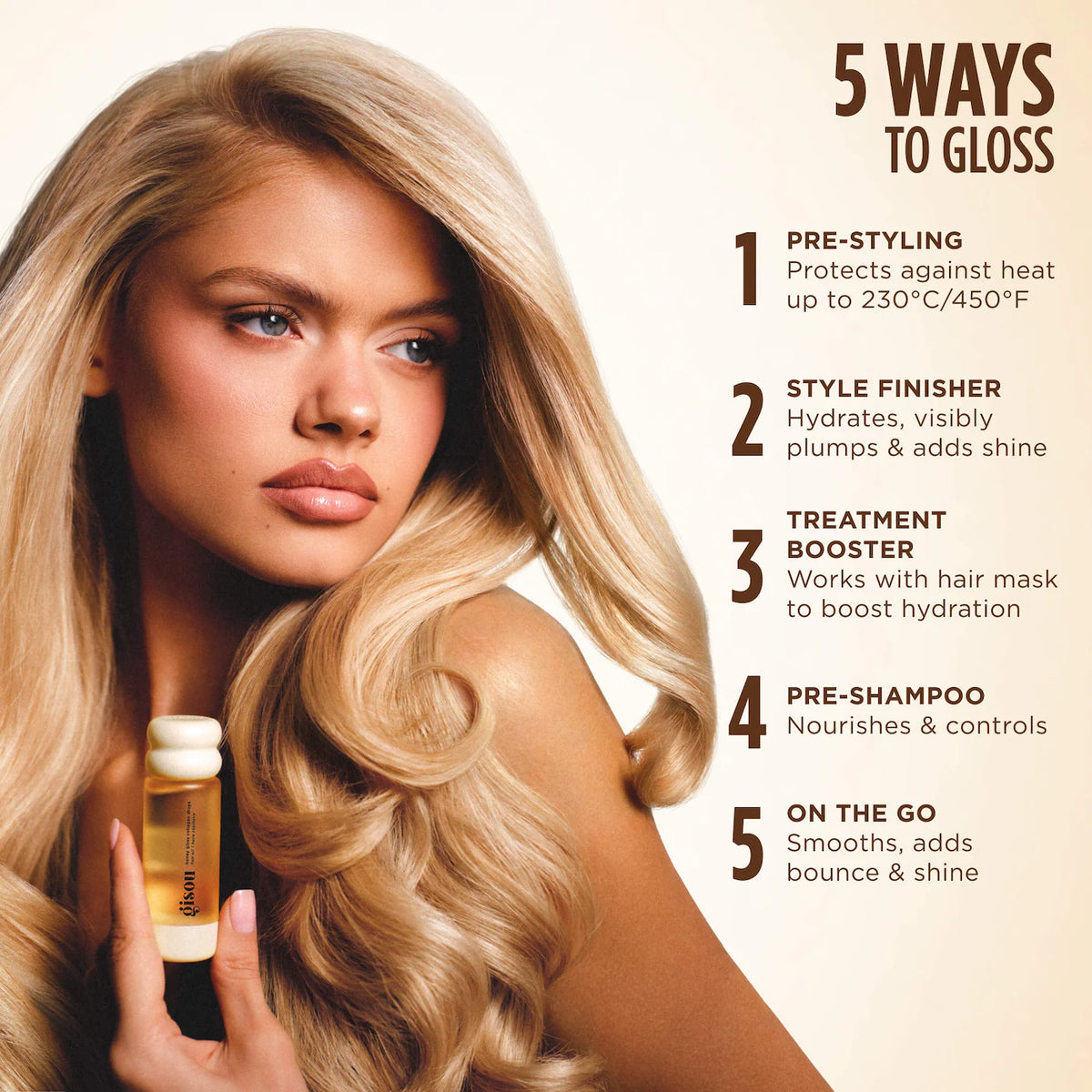 Gisou Honey Gloss Collagen Drops Hair Oil 20 ml / 0.67 oz