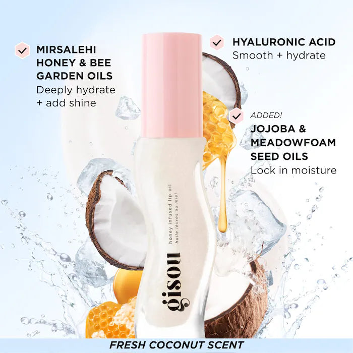 Gisou Honey Infused Lip Oil 8 ml | Coconut Frost