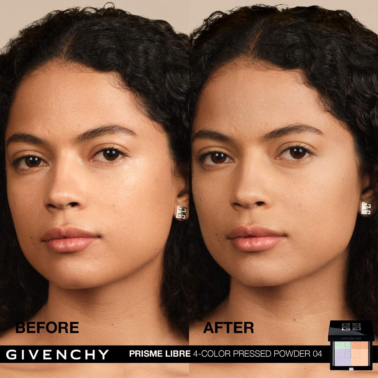 Givenchy Prisme Libre Blurring & Color-Correcting Matte Pressed Powder | 04 Mousseline Acidulee