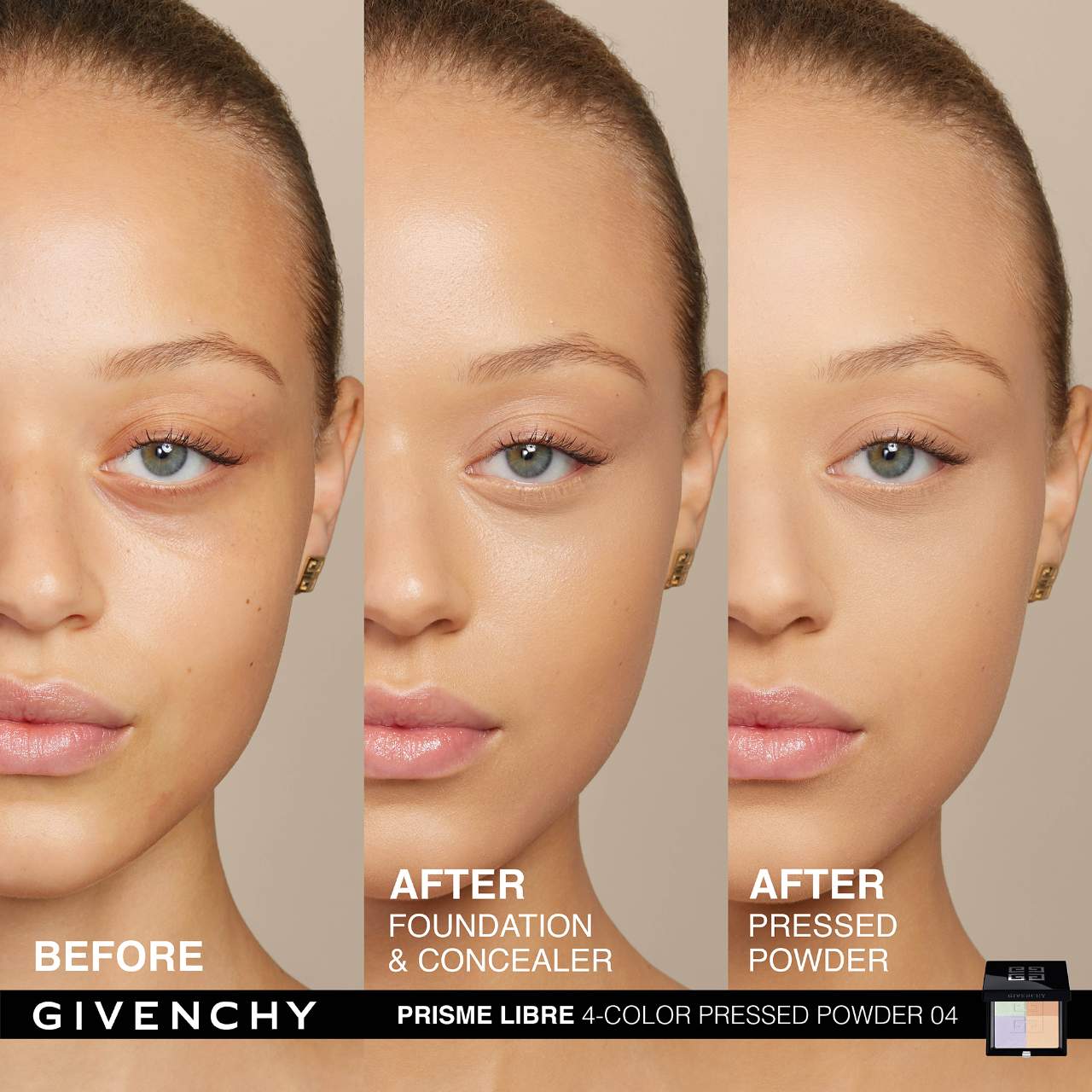 Givenchy Prisme Libre Blurring & Color-Correcting Matte Pressed Powder | 04 Mousseline Acidulee