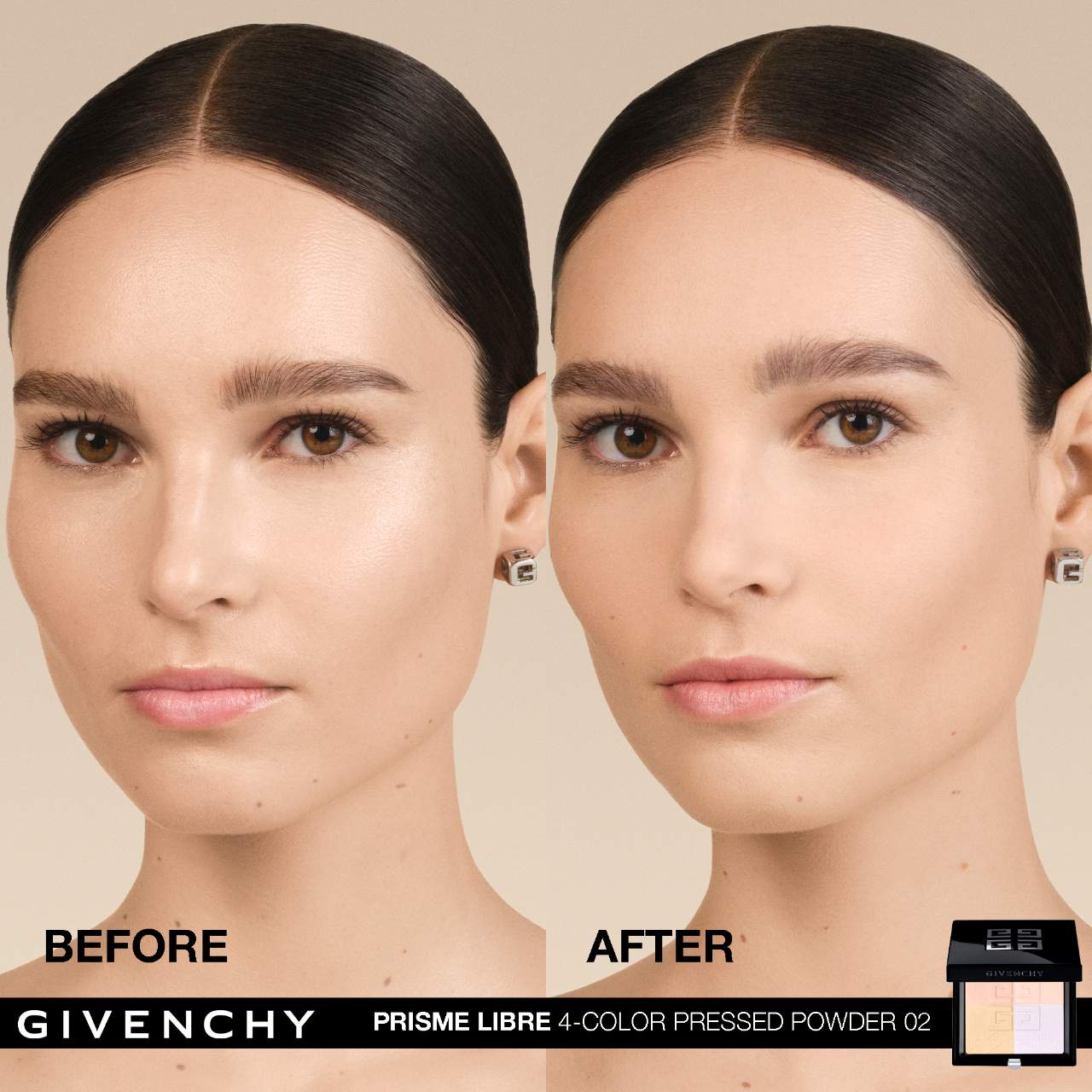 Givenchy Prisme Libre Blurring & Color-Correcting Matte Pressed Powder | 02 Satin Blanc