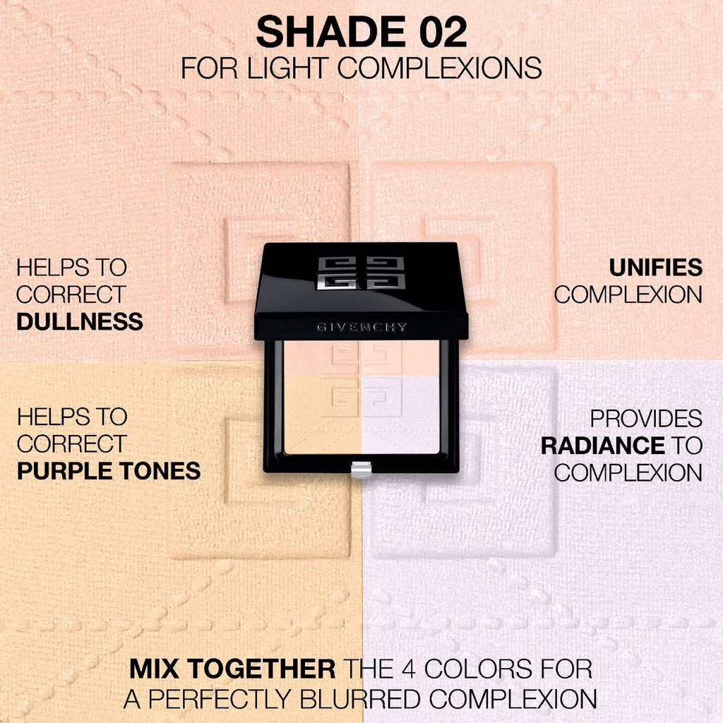 Givenchy Prisme Libre Blurring & Color-Correcting Matte Pressed Powder | 02 Satin Blanc