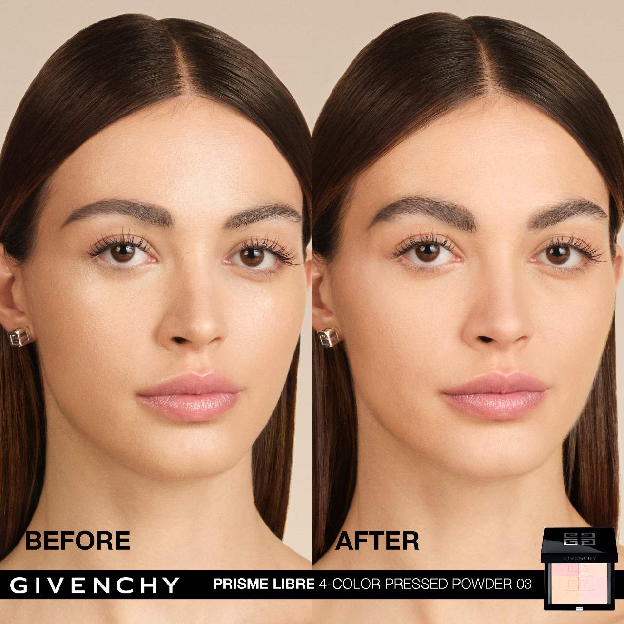Givenchy Prisme Libre Blurring & Color-Correcting Matte Pressed Powder | 03 Voile Rose