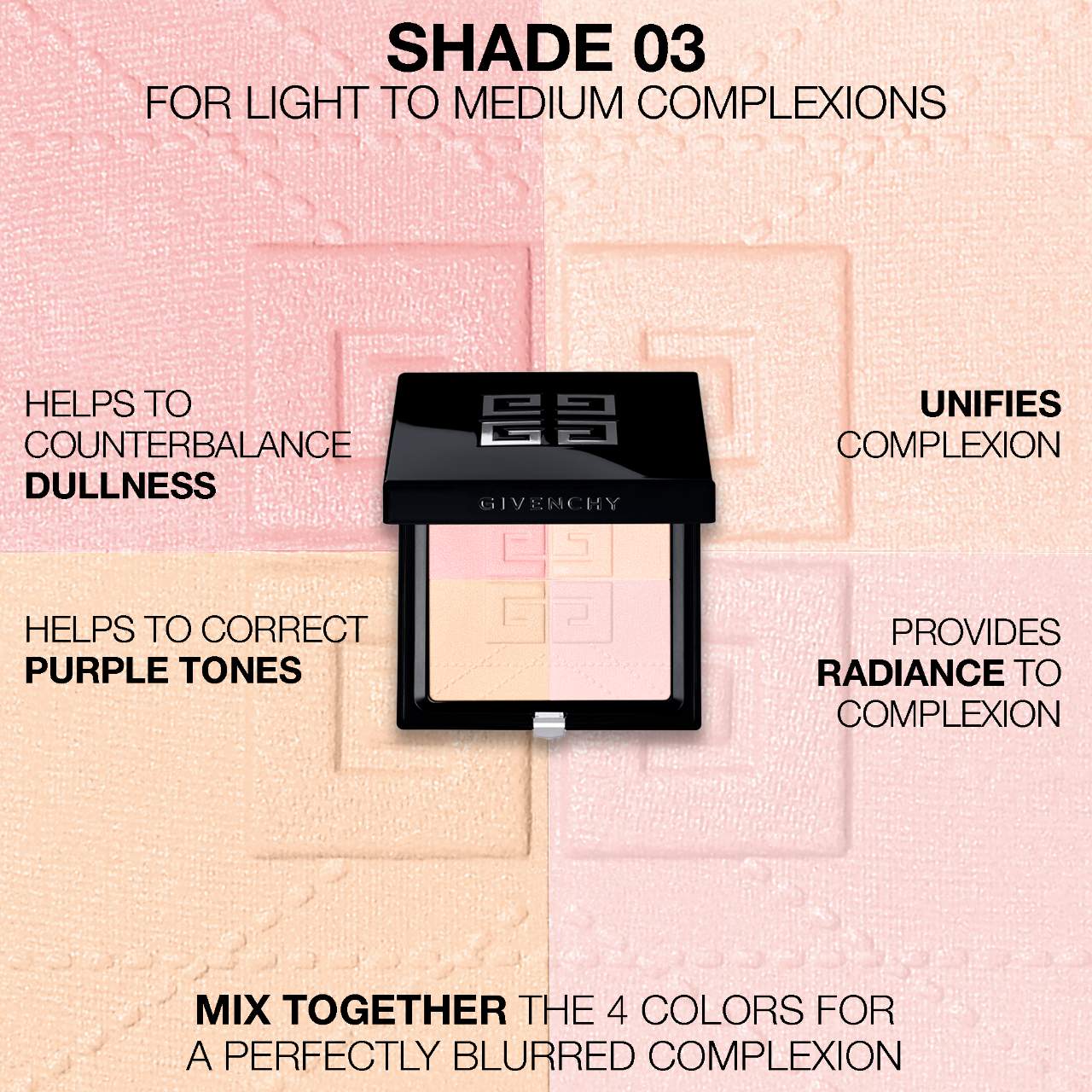 Givenchy Prisme Libre Blurring & Color-Correcting Matte Pressed Powder | 03 Voile Rose