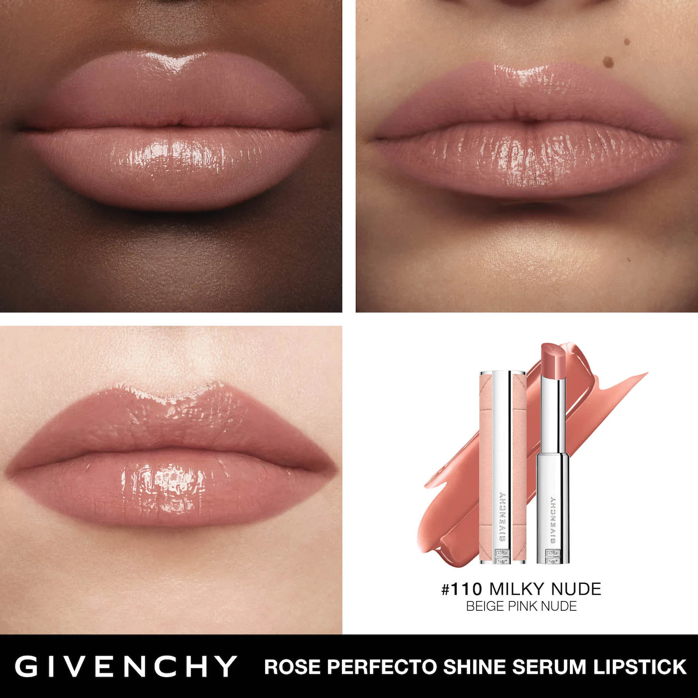 Givenchy Rose Perfecto Shine Serum Lip Oil Stick | N110 Milky Nude