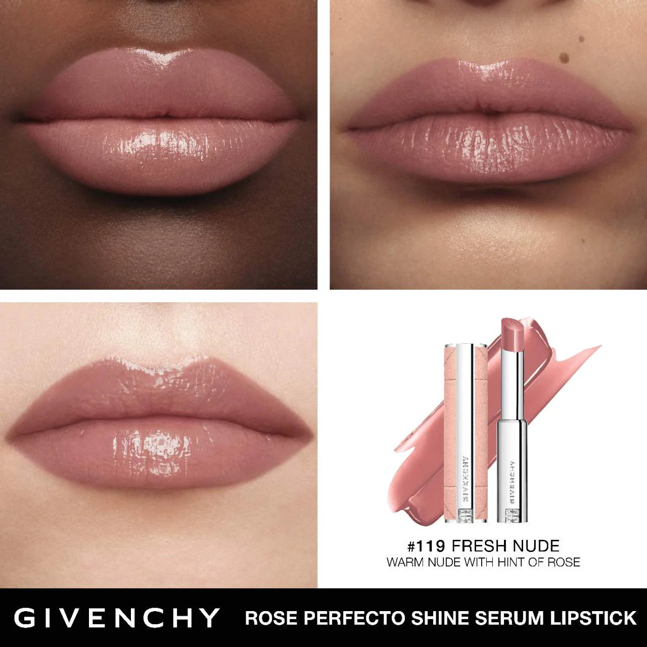 Givenchy Rose Perfecto Shine Serum Lip Oil Stick | N119 Fresh Nude