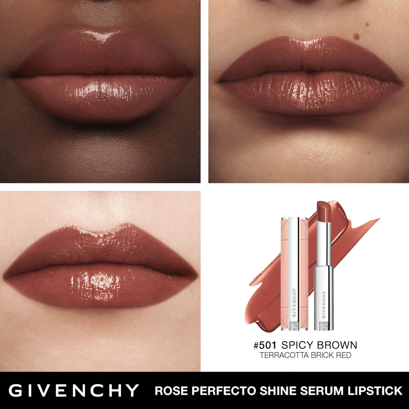 Givenchy Rose Perfecto Shine Serum Lip Oil Stick | N501 Spicy Brown
