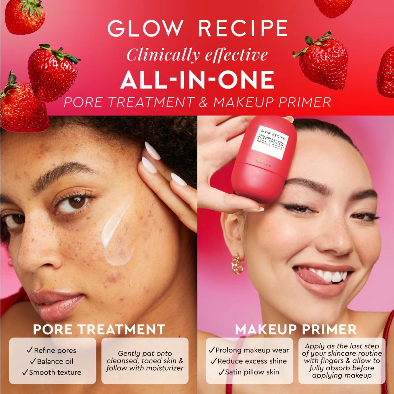 Glow Recipe Strawberry BHA Pore-Smooth Blur Drops Serum 30 ml