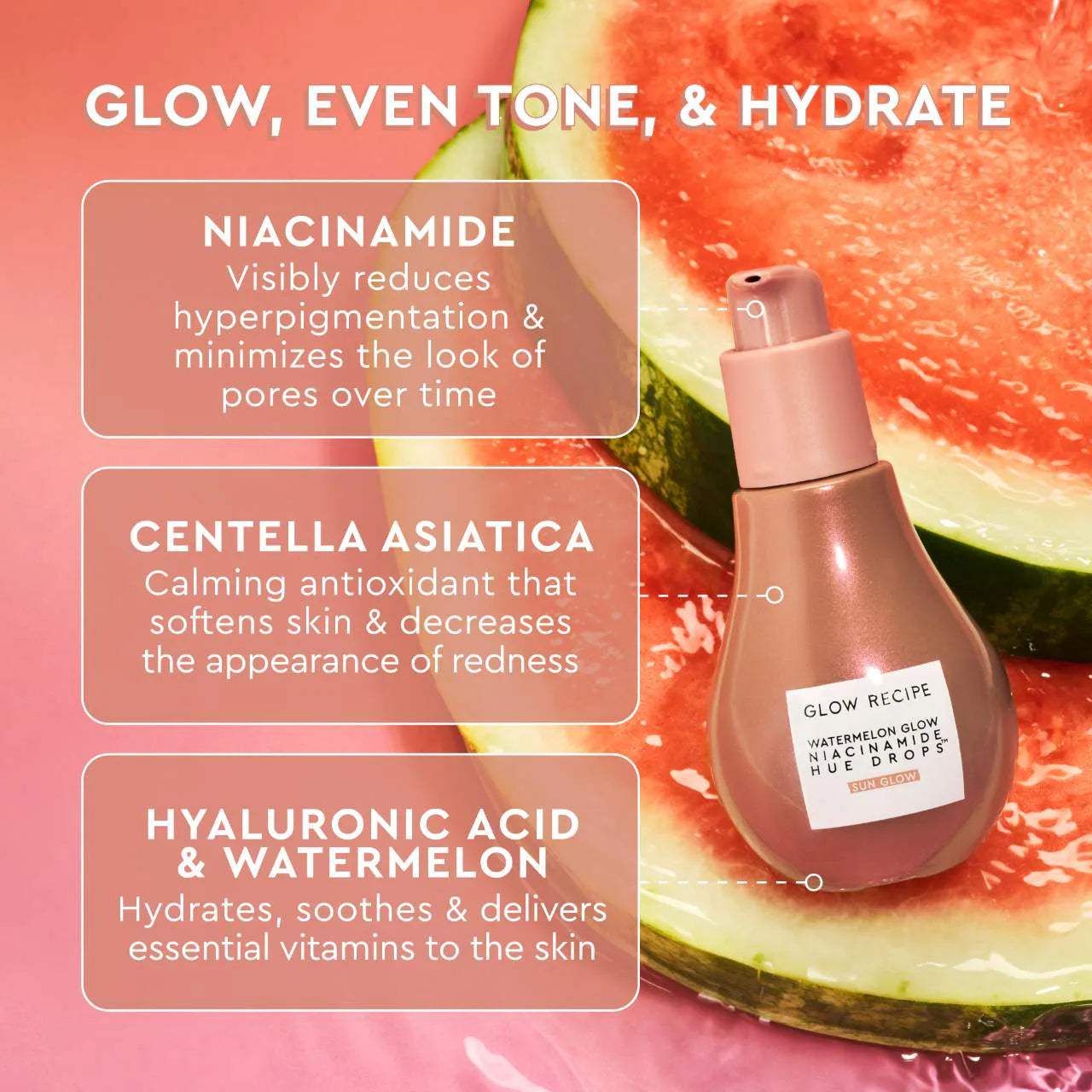 Glow Recipe Watermelon Glow Niacinamide Hue Drops Sun Glow Serum 40 ml / 1.35 oz