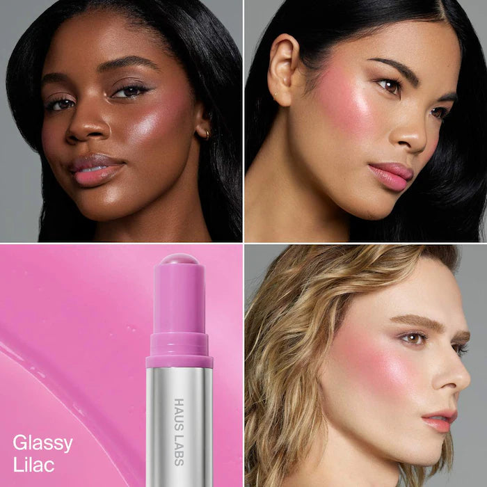 Haus Labs Color Fuse Glassy Lip + Cheek Blush Balm Stick | Glassy Lilac