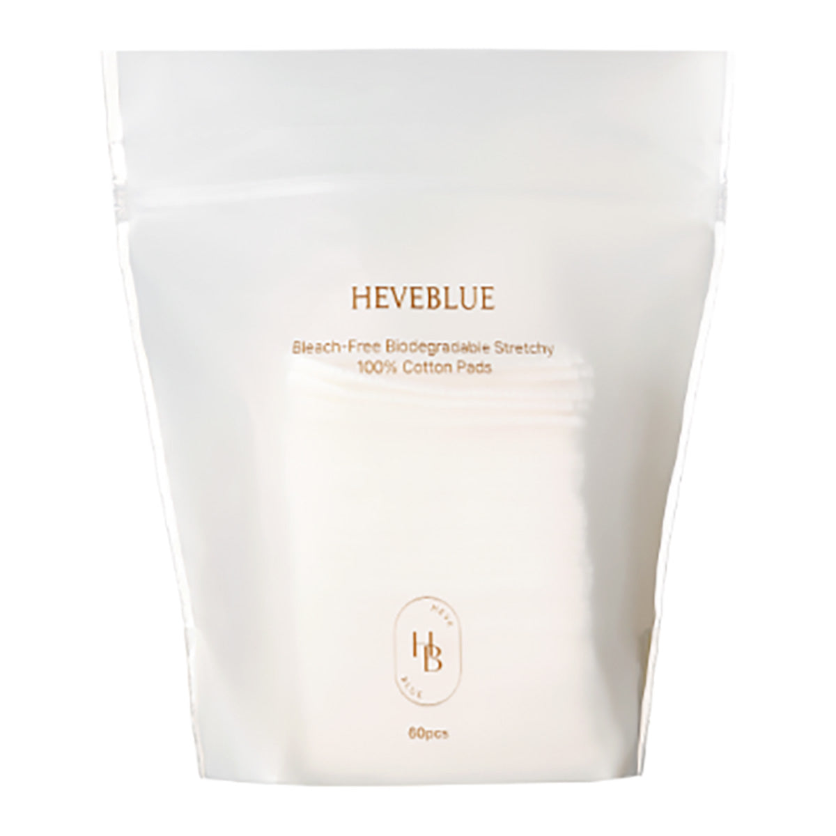 Heveblue Bleach-Free Biodegradable Stretchy 100% Cotton Pads (60 ea)