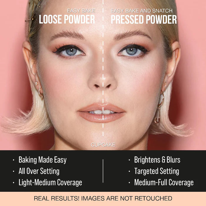 Huda Beauty Easy Bake and Snatch Pressed Brightening and Setting Powder | Cupcake