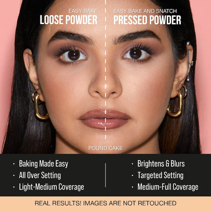 Huda Beauty Easy Bake and Snatch Pressed Brightening and Setting Powder | Pound Cake