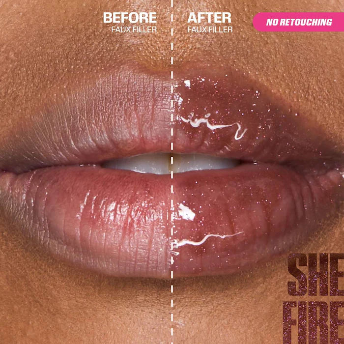 Huda Beauty Faux Filler Icy Nude Lip Gloss | She Fire