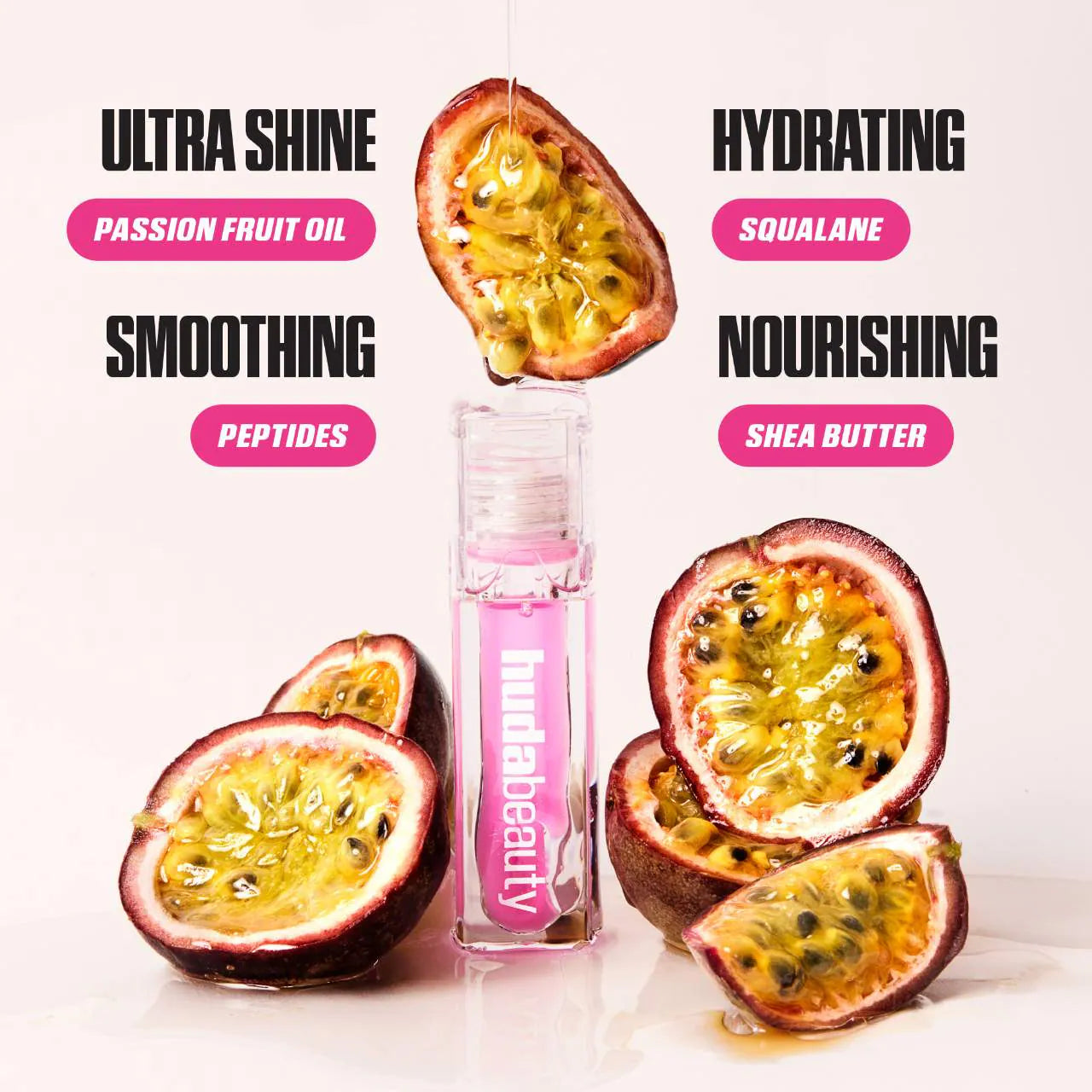 Huda Beauty Faux Filler Ultra-Hydrating Tinted Jelly Lip Oil | Juicy Pink Lady