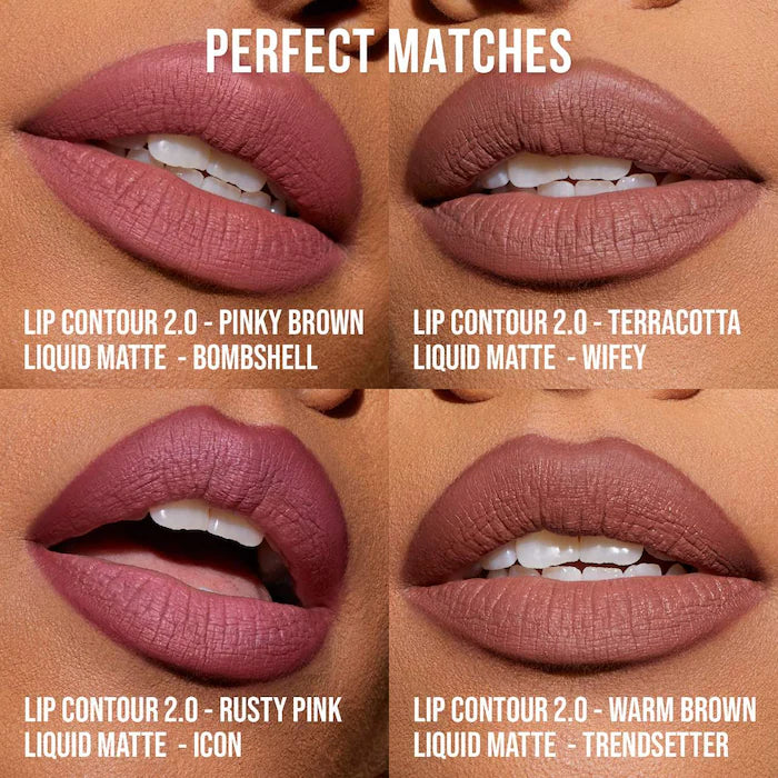 Huda Beauty Lip Contour 2.0 Automatic Matte Lip Pencil | Pinky Brown