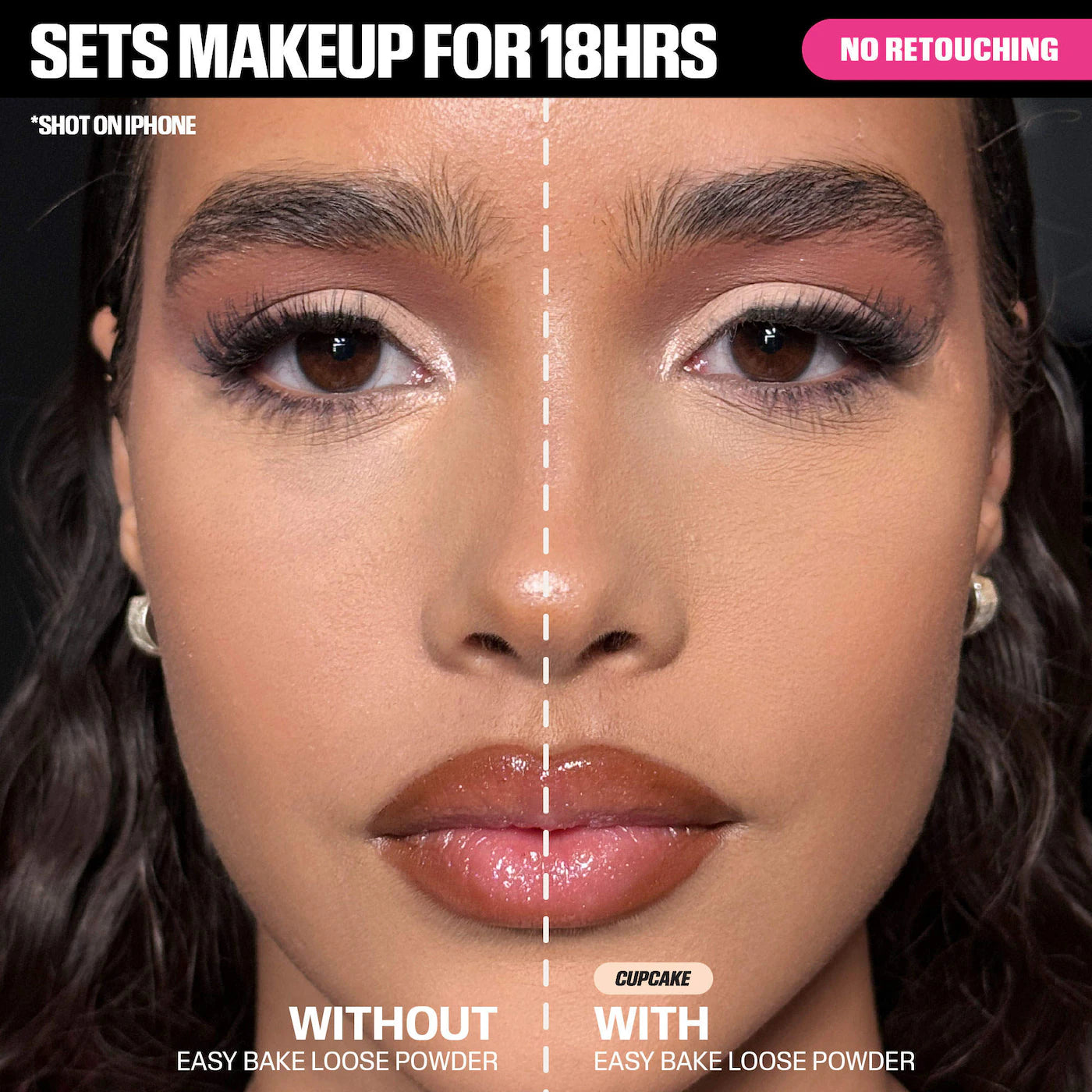 Huda Beauty Easy Bake Loose Powder Brightening + Correcting Duo | Cherry Peach