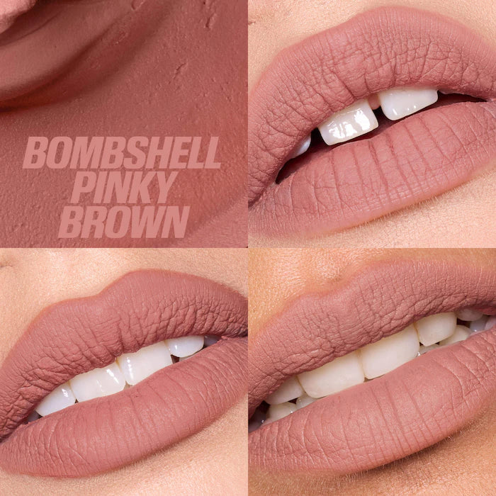 Huda Beauty Liquid Matte Mousse Soft Blur Lip Cream 7.5 ml / 0.25 oz | Bombshell Pinky Brown