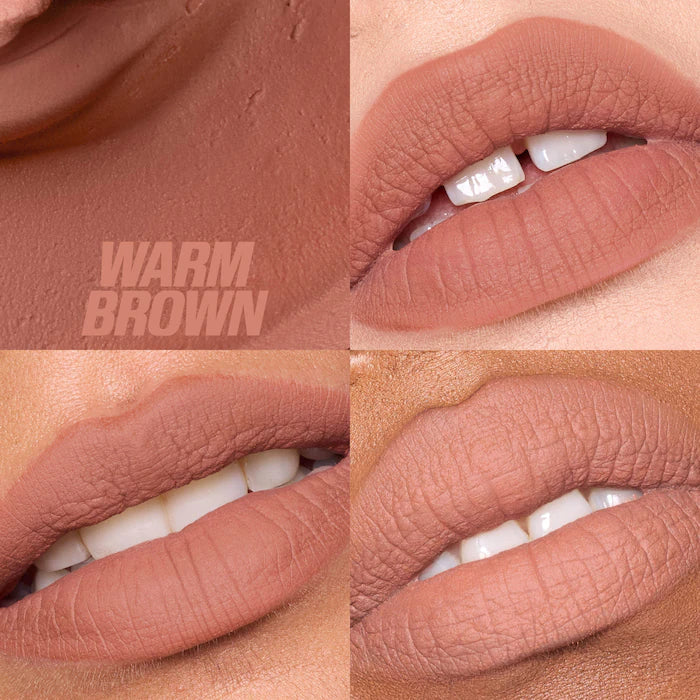 Huda Beauty Liquid Matte Mousse Soft Blur Lip Cream 7.5 ml / 0.25 oz | Warm Brown