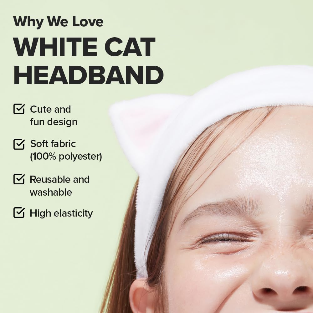 I Dew Care White Cat Headband (1ea)