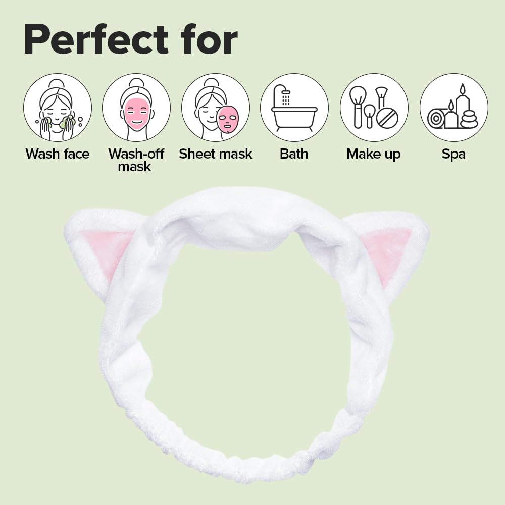 I Dew Care White Cat Headband (1ea)