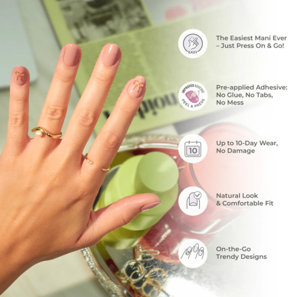 Kiss imPRESS Design Short Press-On Manicure Nails | Chic French