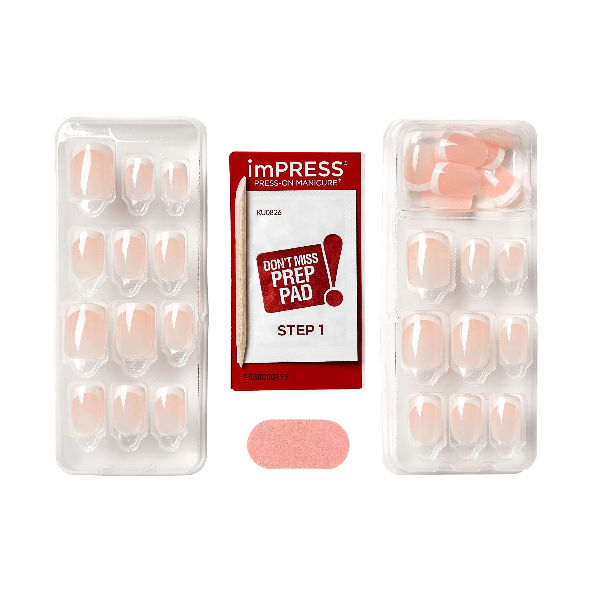 Kiss imPRESS Design Short Press-On Manicure Nails | Chic French