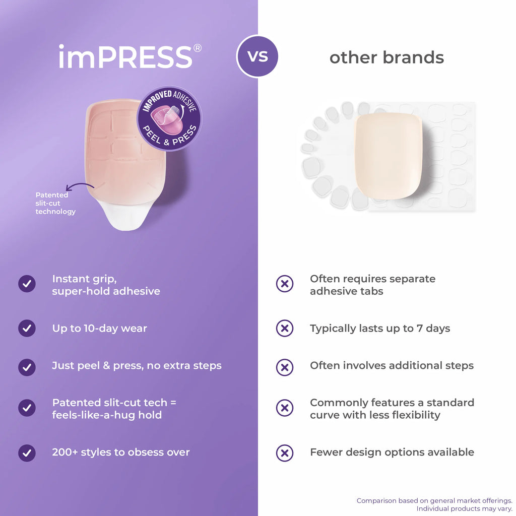 Kiss imPRESS Design Short Press-On Manicure Nails | Over You