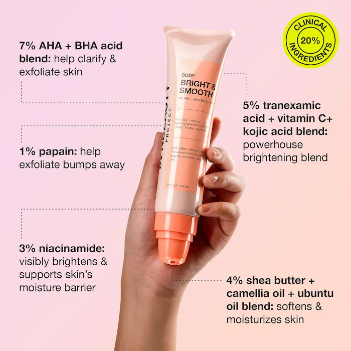 iNNBEAUTY PROJECT Body Bright & Smooth 7% AHA + BHA Body Serum 5 oz / 150 ml