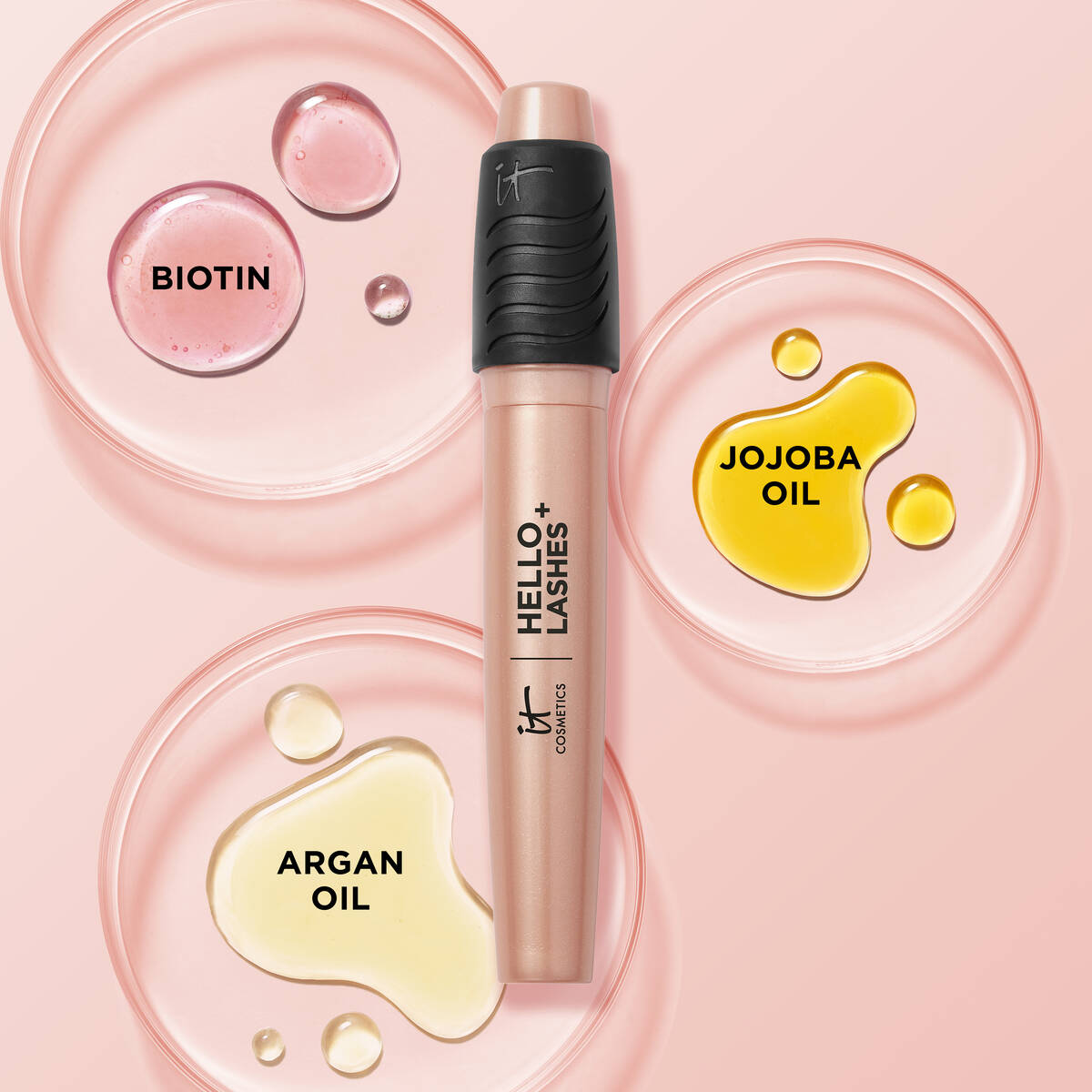 It Cosmetics Hello Lashes+ Volumizing Mascara with Lash Serum 8.5 ml | Smudge Proof Black