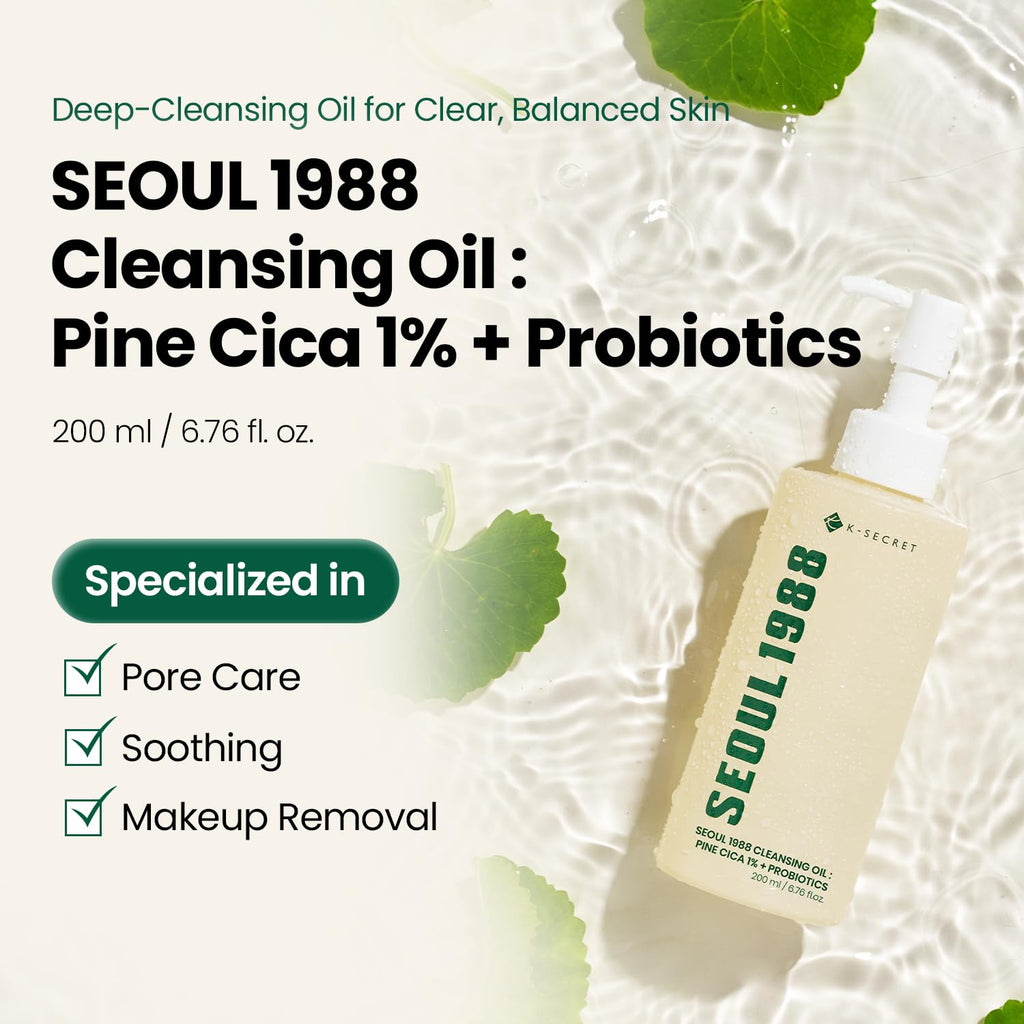 K-Secret Seoul 1988 Cleansing Oil Pine Cica 1% + Probiotics 200 ml