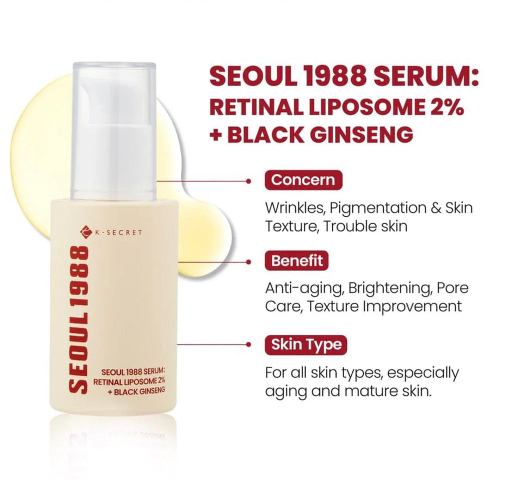 K-Secret Seoul 1988 Retinal Liposome 2% + Black Ginseng 30 ml